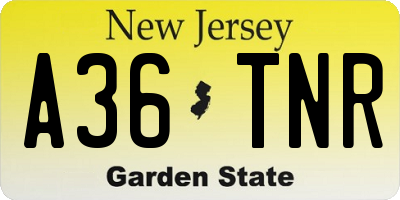 NJ license plate A36TNR