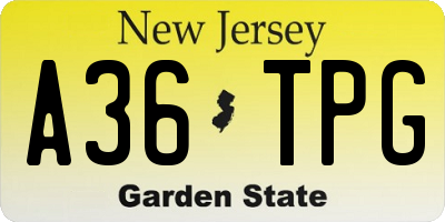 NJ license plate A36TPG