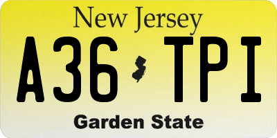 NJ license plate A36TPI