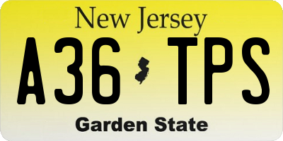 NJ license plate A36TPS