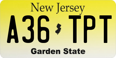 NJ license plate A36TPT