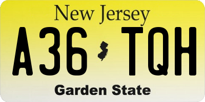 NJ license plate A36TQH