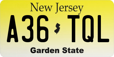 NJ license plate A36TQL