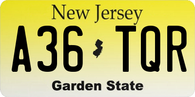 NJ license plate A36TQR