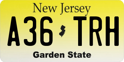 NJ license plate A36TRH