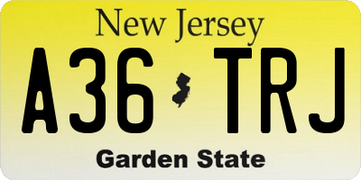 NJ license plate A36TRJ