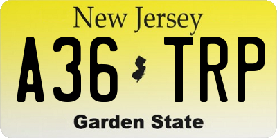 NJ license plate A36TRP