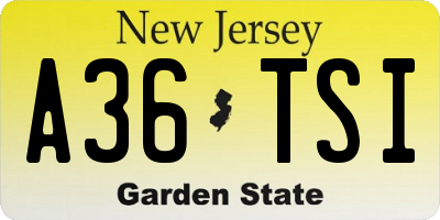 NJ license plate A36TSI