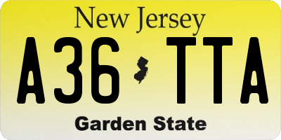 NJ license plate A36TTA