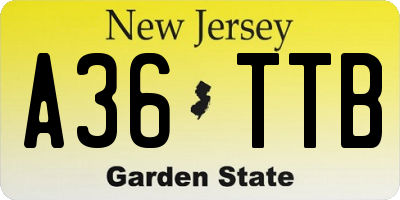 NJ license plate A36TTB