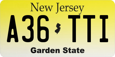 NJ license plate A36TTI