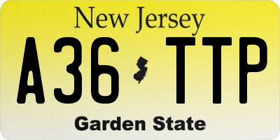 NJ license plate A36TTP