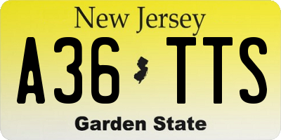 NJ license plate A36TTS