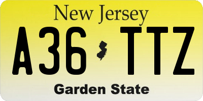NJ license plate A36TTZ