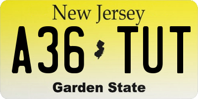 NJ license plate A36TUT