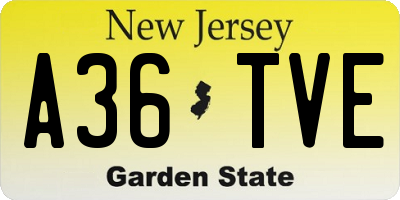 NJ license plate A36TVE