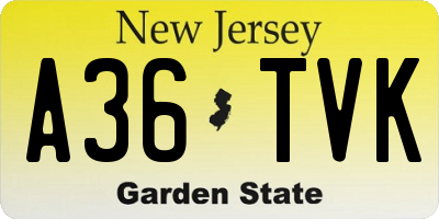 NJ license plate A36TVK