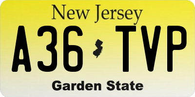 NJ license plate A36TVP