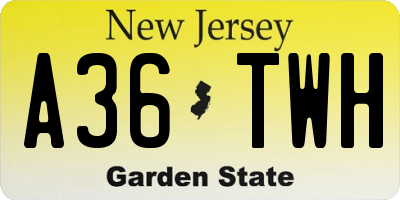 NJ license plate A36TWH