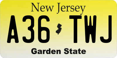 NJ license plate A36TWJ