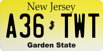 NJ license plate A36TWT
