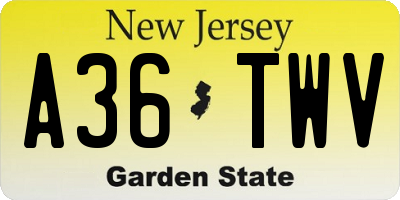 NJ license plate A36TWV