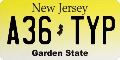 NJ license plate A36TYP