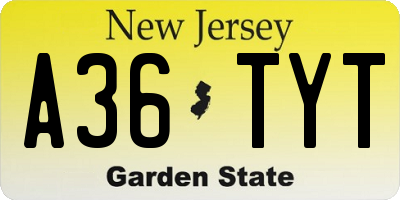 NJ license plate A36TYT
