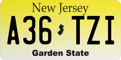 NJ license plate A36TZI