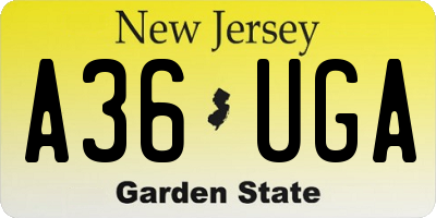 NJ license plate A36UGA
