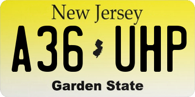 NJ license plate A36UHP