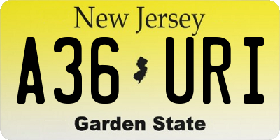 NJ license plate A36URI