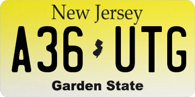 NJ license plate A36UTG