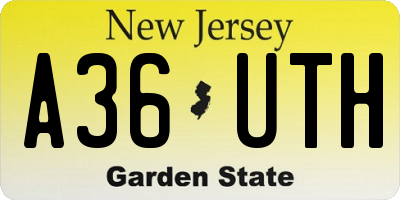 NJ license plate A36UTH