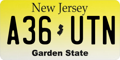 NJ license plate A36UTN