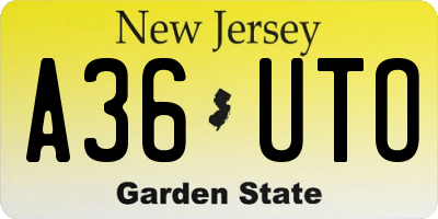 NJ license plate A36UTO