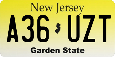 NJ license plate A36UZT