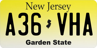 NJ license plate A36VHA