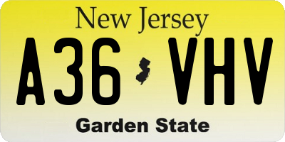 NJ license plate A36VHV