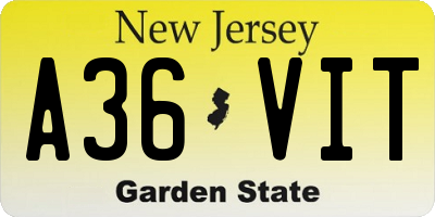 NJ license plate A36VIT