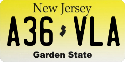 NJ license plate A36VLA