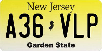 NJ license plate A36VLP