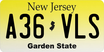NJ license plate A36VLS