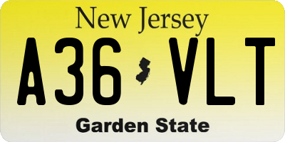 NJ license plate A36VLT