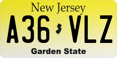 NJ license plate A36VLZ