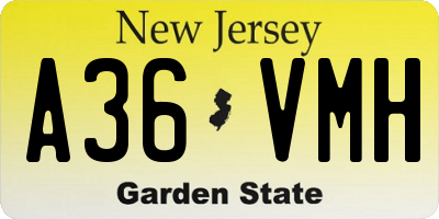 NJ license plate A36VMH