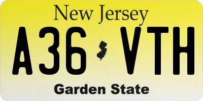 NJ license plate A36VTH