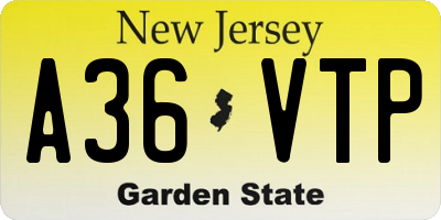NJ license plate A36VTP