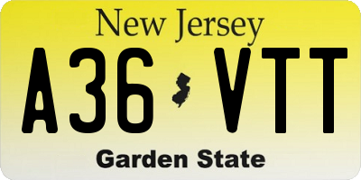 NJ license plate A36VTT