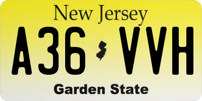 NJ license plate A36VVH